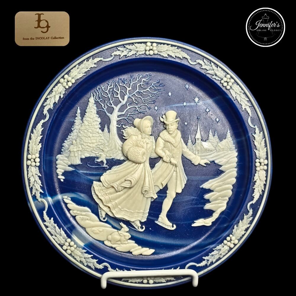 Incolay Studios "Skaters at Twilight" Vintage 3D Collectors Plate